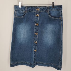 Baccini Denim Skirt Women's Size 14 Pockets